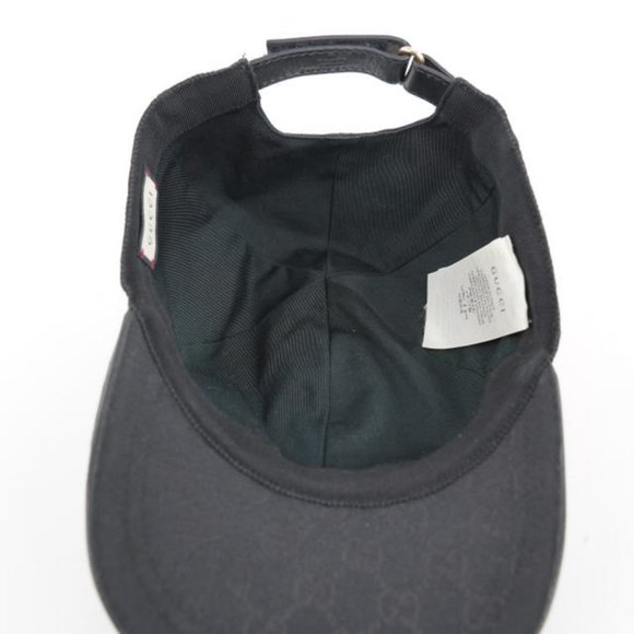 Gucci Size L Black Monogram GG Sherry Web Baseball